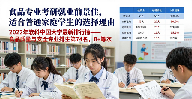 食品专业考研就业前景佳，适合普通家庭学生的选择理由