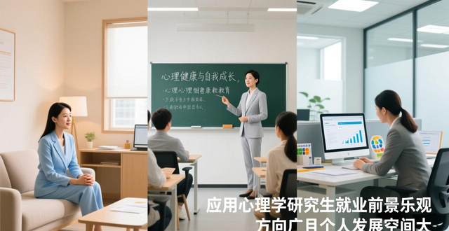 应用心理学研究生就业前景乐观，方向广且个人发展空间大