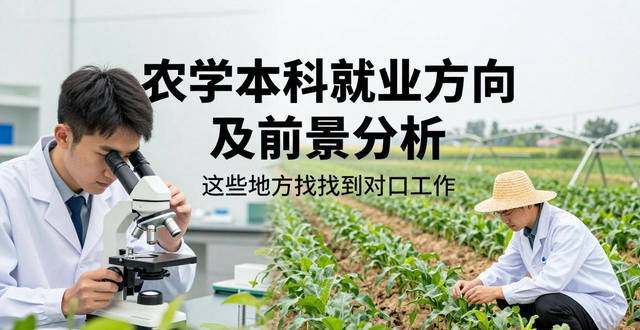 农学本科就业方向及前景分析，这些地方能找到对口工作