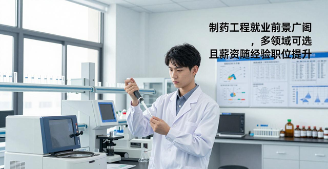 制药工程就业前景广阔，多领域可选且薪资随经验职位提升