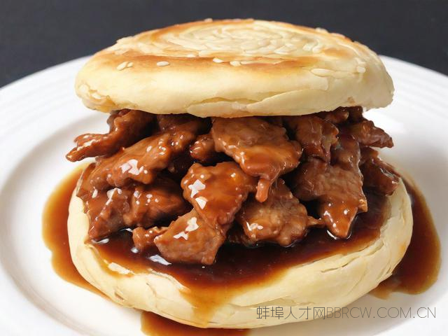 蚌埠烧饼夹里脊图片,蚌埠特产烧饼夹里脊