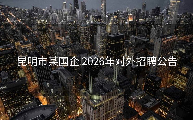 昆明市某国企 2026年对外招聘公告