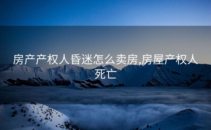 房产产权人昏迷怎么卖房,房屋产权人死亡