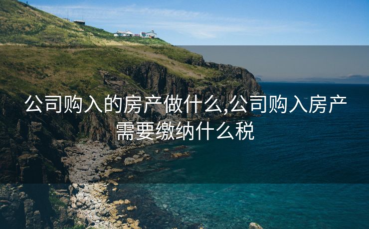 公司购入的房产做什么,公司购入房产需要缴纳什么税