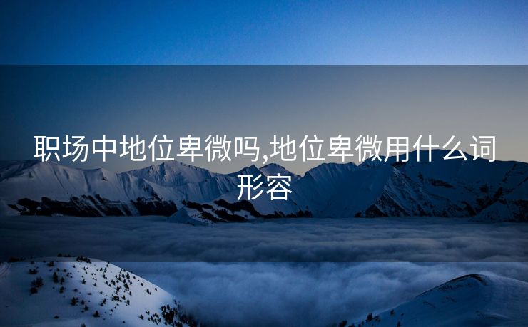 职场中地位卑微吗,地位卑微用什么词形容
