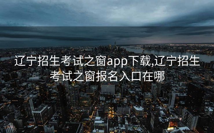 辽宁招生考试之窗app下载,辽宁招生考试之窗报名入口在哪
