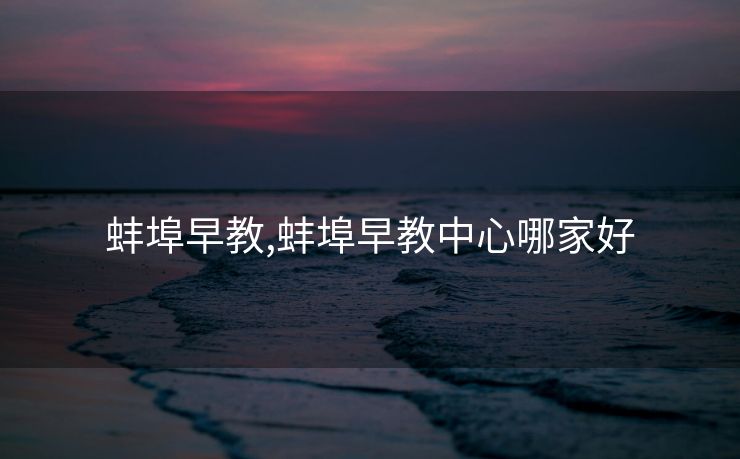 蚌埠早教,蚌埠早教中心哪家好