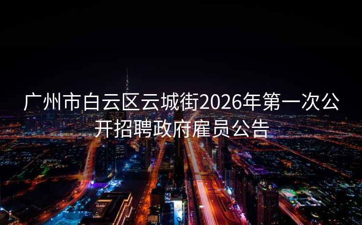 广州市白云区云城街2026年第一次公开招聘政府雇员公告