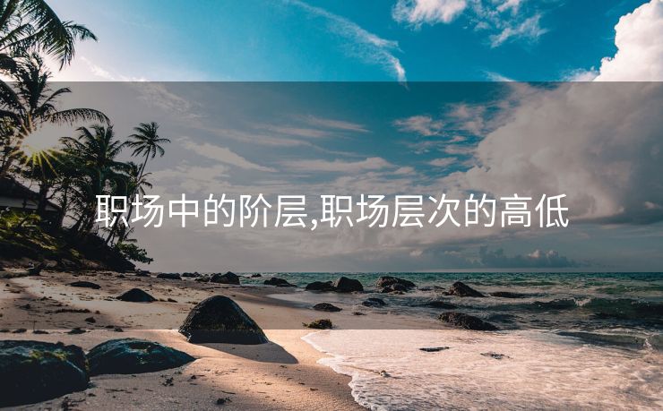 职场中的阶层,职场层次的高低
