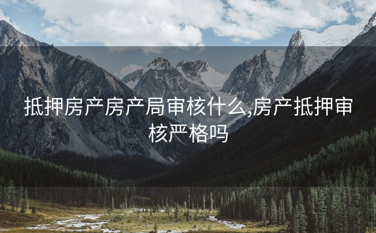 抵押房产房产局审核什么,房产抵押审核严格吗