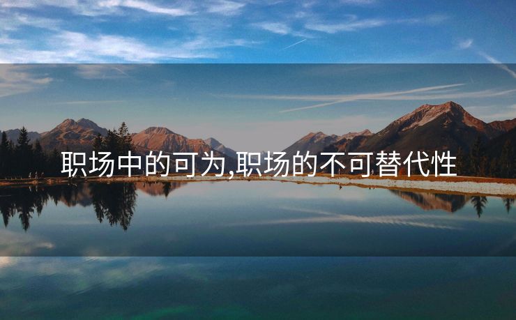 职场中的可为,职场的不可替代性