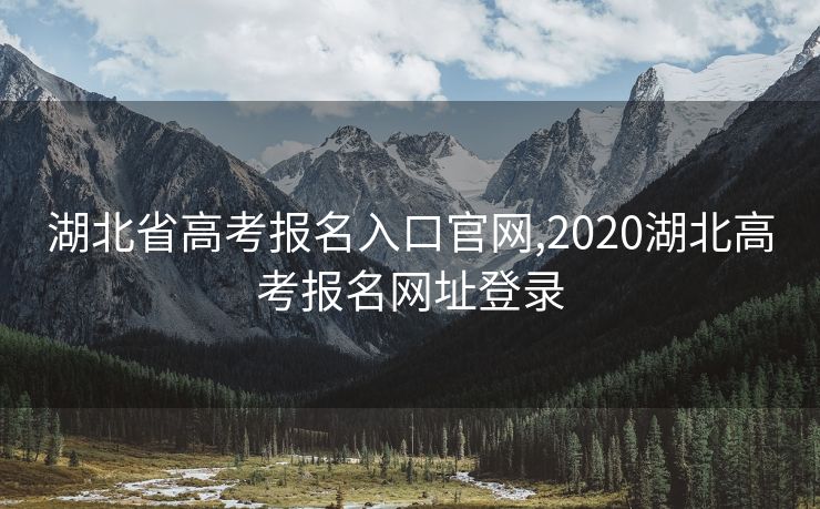 湖北省高考报名入口官网,2020湖北高考报名网址登录