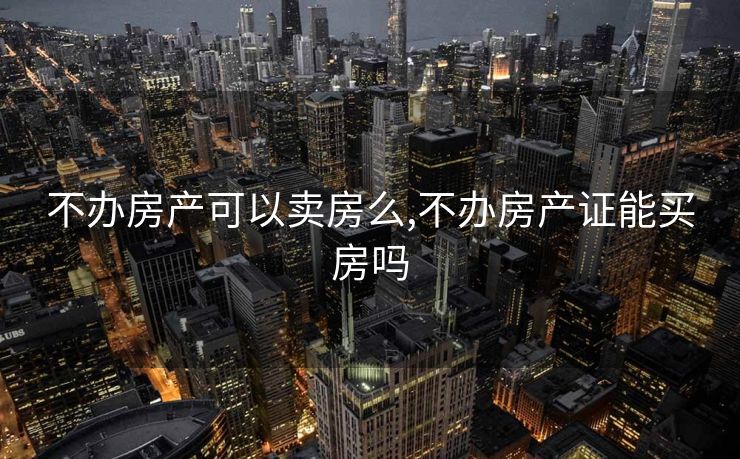 不办房产可以卖房么,不办房产证能买房吗