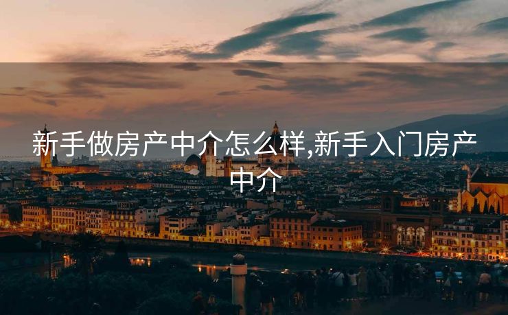 新手做房产中介怎么样,新手入门房产中介