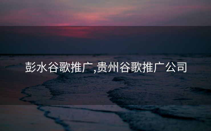 彭水谷歌推广,贵州谷歌推广公司