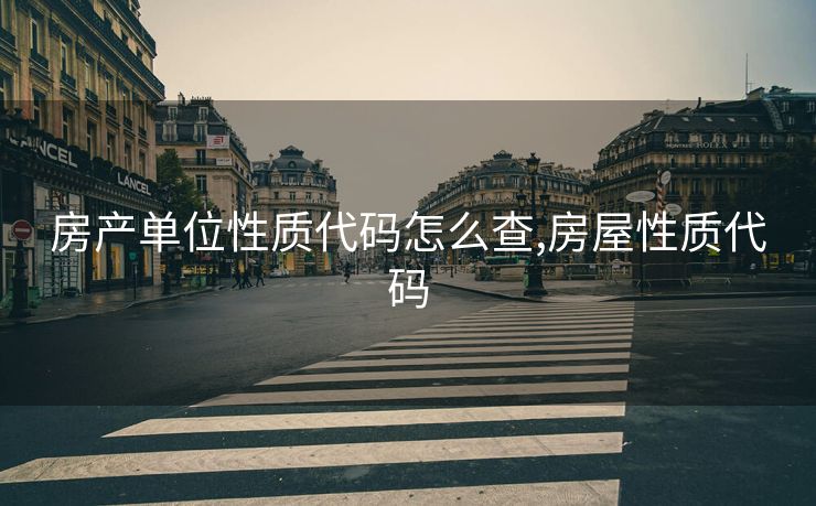 房产单位性质代码怎么查,房屋性质代码