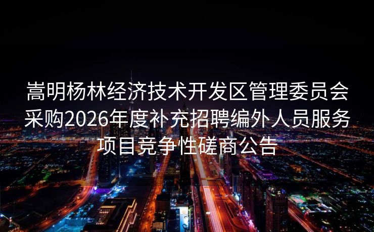 嵩明杨林经济技术开发区管理委员会采购2026年度补充招聘编外人员服务项目竞争性磋商公告