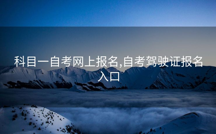 科目一自考网上报名,自考驾驶证报名入口