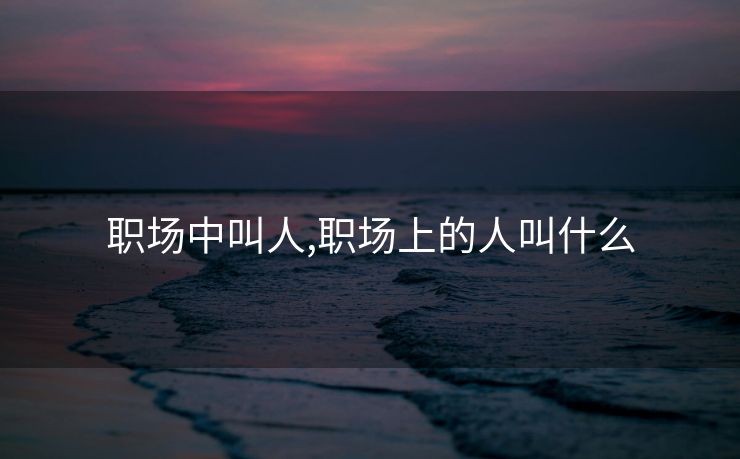 职场中叫人,职场上的人叫什么