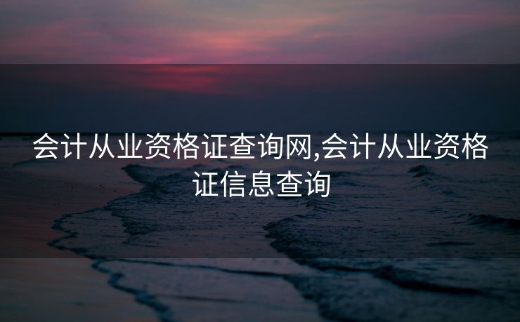 会计从业资格证查询网,会计从业资格证信息查询