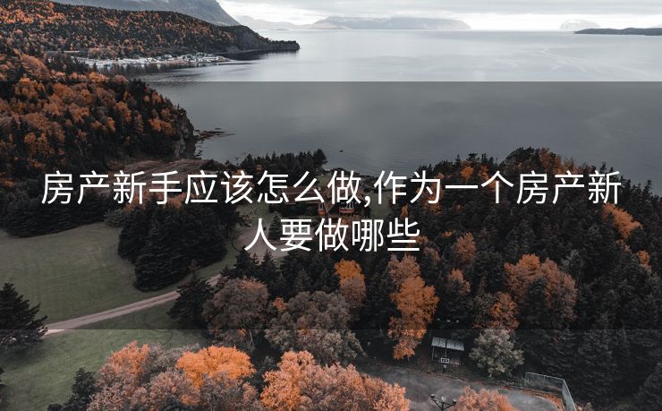 房产新手应该怎么做,作为一个房产新人要做哪些