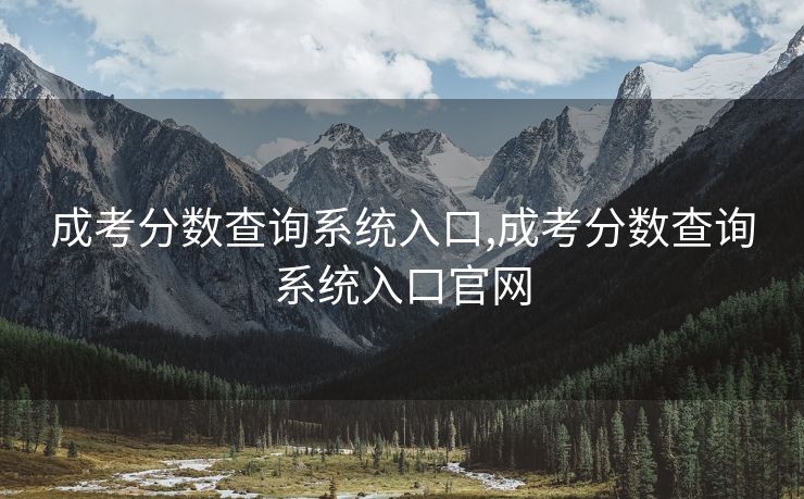 成考分数查询系统入口,成考分数查询系统入口官网