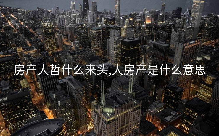房产大哲什么来头,大房产是什么意思