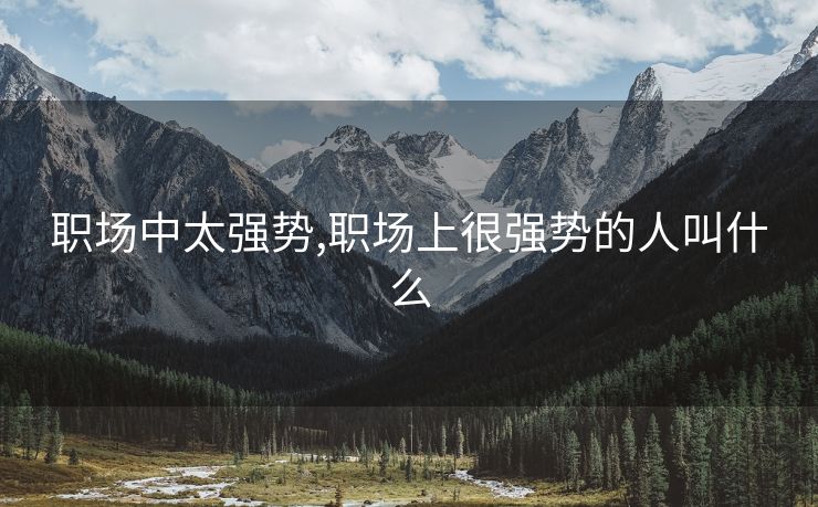 职场中太强势,职场上很强势的人叫什么