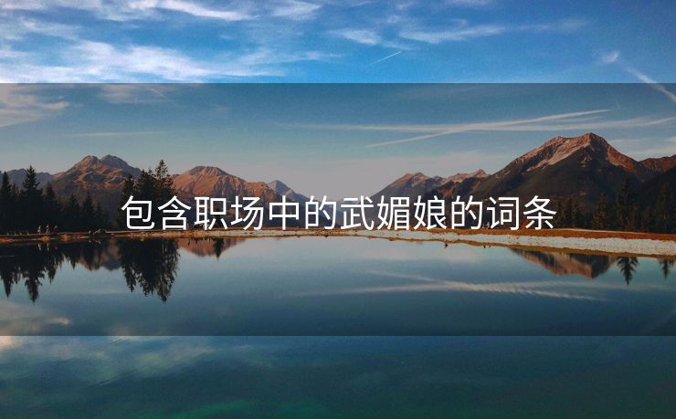 包含职场中的武媚娘的词条