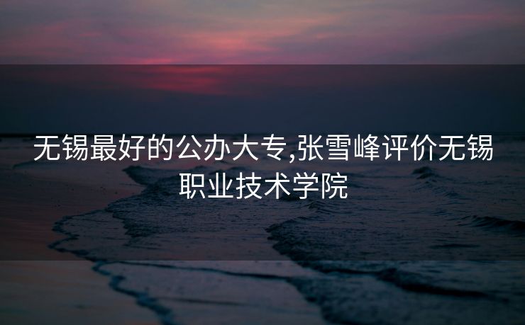 无锡最好的公办大专,张雪峰评价无锡职业技术学院