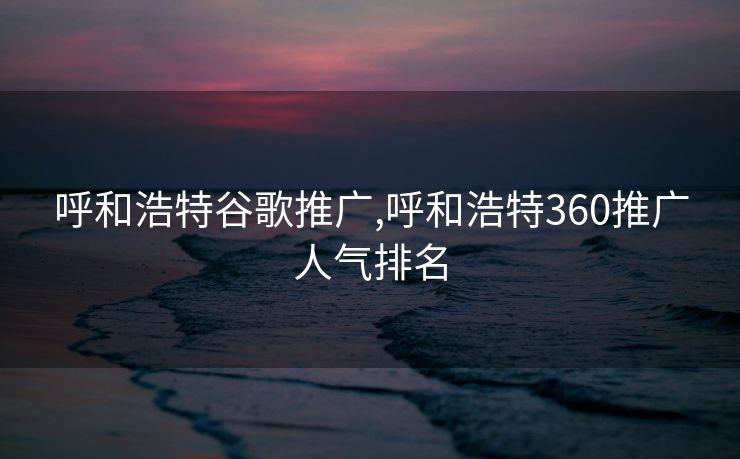 呼和浩特谷歌推广,呼和浩特360推广人气排名