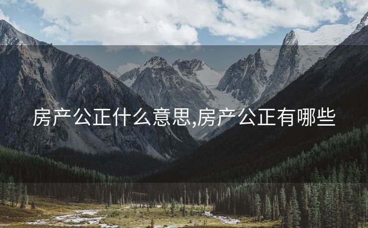 房产公正什么意思,房产公正有哪些