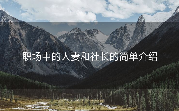 职场中的人妻和社长的简单介绍