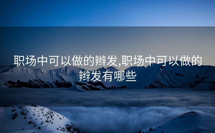 职场中可以做的辫发,职场中可以做的辫发有哪些
