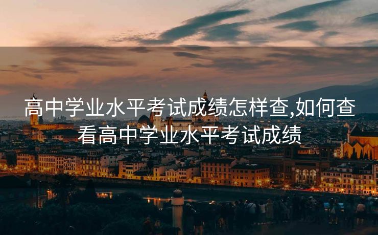 高中学业水平考试成绩怎样查,如何查看高中学业水平考试成绩