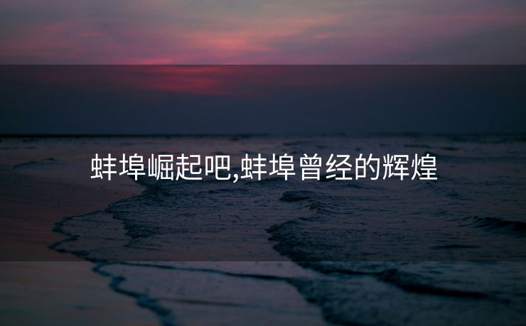 蚌埠崛起吧,蚌埠曾经的辉煌