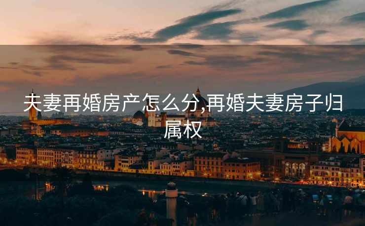 夫妻再婚房产怎么分,再婚夫妻房子归属权