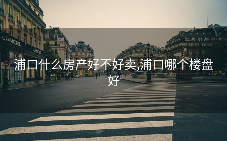 浦口什么房产好不好卖,浦口哪个楼盘好