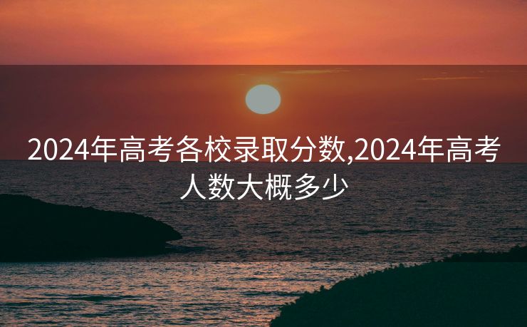 2024年高考各校录取分数,2024年高考人数大概多少