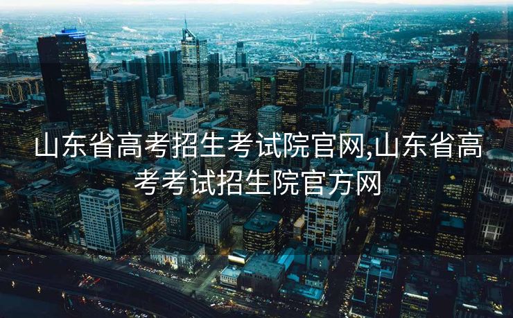 山东省高考招生考试院官网,山东省高考考试招生院官方网