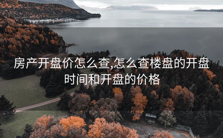 房产开盘价怎么查,怎么查楼盘的开盘时间和开盘的价格