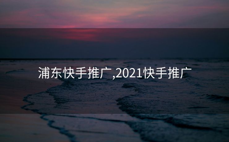 浦东快手推广,2021快手推广