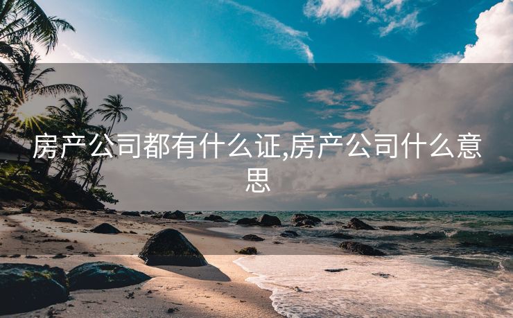 房产公司都有什么证,房产公司什么意思