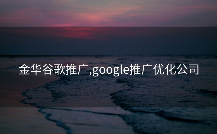 金华谷歌推广,google推广优化公司