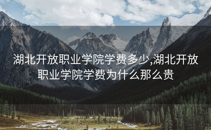 湖北开放职业学院学费多少,湖北开放职业学院学费为什么那么贵