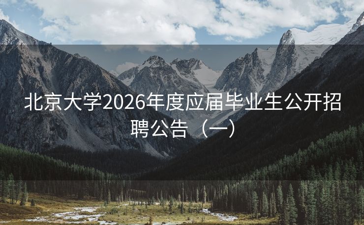 北京大学2026年度应届毕业生公开招聘公告（一）
