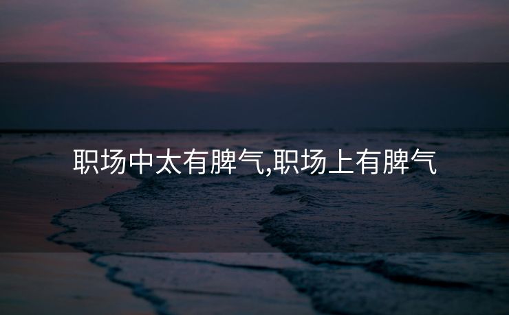 职场中太有脾气,职场上有脾气