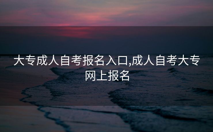 大专成人自考报名入口,成人自考大专网上报名