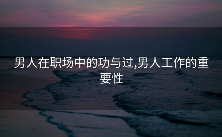 男人在职场中的功与过,男人工作的重要性
