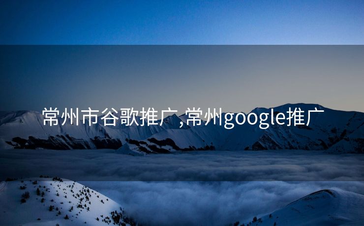 常州市谷歌推广,常州google推广